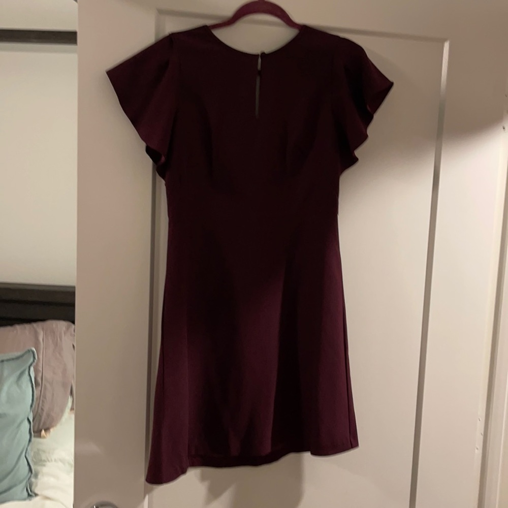 Loft burgundy zip back fully lined dress
